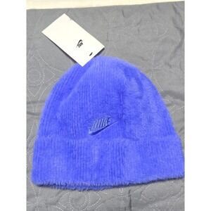 NWT Nike Plush Peak Adult Unisex Fuzzy Knit Beanie Blue/purple One Size